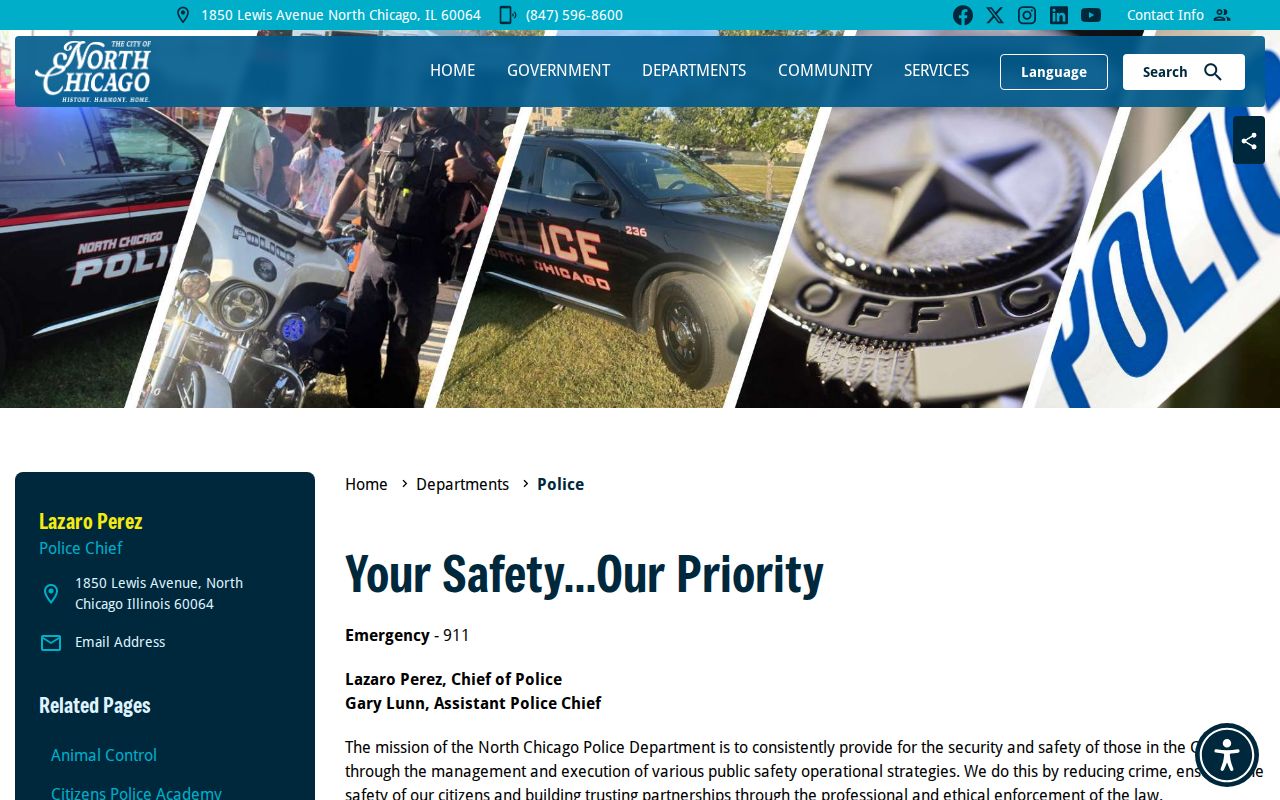 North Chicago Police Department page checked for recent arrest publication