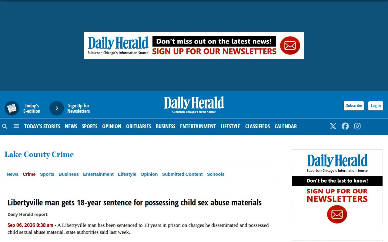 Daily Herald Lake County crime news section